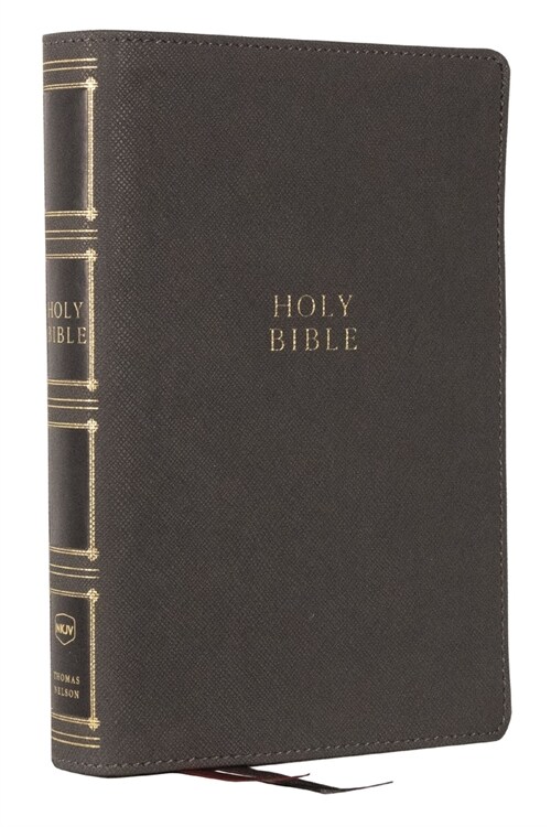 Nkjv, Compact Center-Column Reference Bible, Gray Leathersoft, Red Letter, Comfort Print (Imitation Leather)