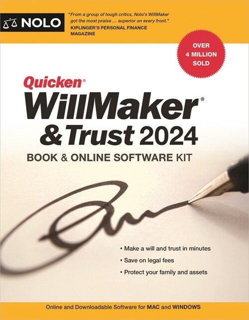 알라딘 Quicken Willmaker & Trust 2024 Book & Online Software Kit (Paperback)