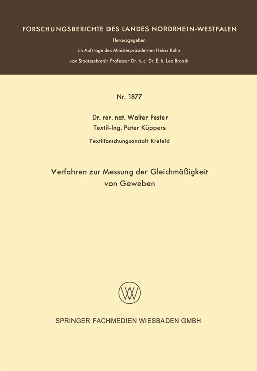 Verfahren zur Messung der Gleichm癌igkeit von Geweben (Paperback)