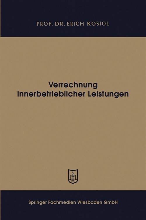 Verrechnung innerbetrieblicher Leistungen (Paperback)
