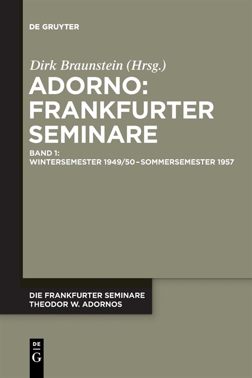 [중고] Wintersemester 1949/50 - Sommersemester 1957 (Paperback)