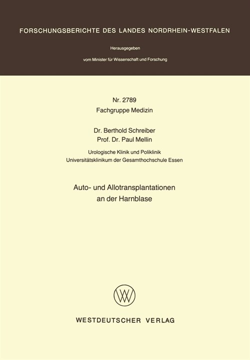 Auto- und Allotransplantationen an der Harnblase (Paperback)