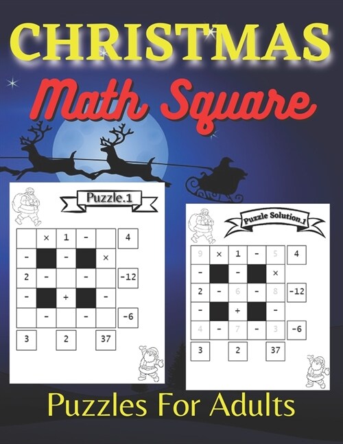 Christmas Math Square Puzzles For Adults (Paperback)