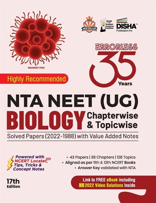 35 Years NTA NEET (UG) BIOLOGY Chapterwise & Topicwise Solved Papers with Value Added Notes (2022 - 1988) 17th Edition (Paperback)