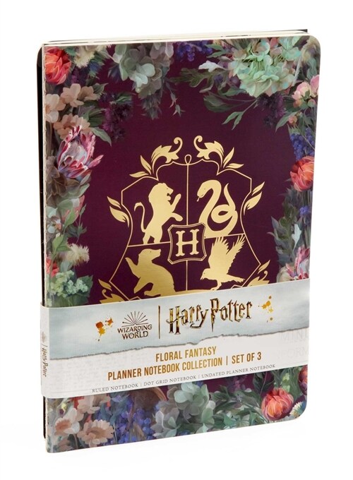 Harry Potter: Floral Fantasy Planner Notebook Collection (Set of 3): (Harry Potter School Planner School, Harry Potter Gift, Harry Potter Stationery, (Paperback)