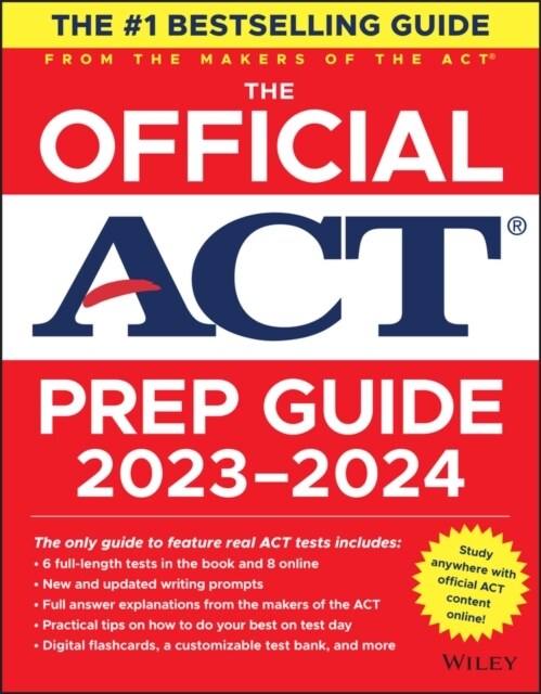 The Official ACT Prep Guide 2023-2024: Book + 8 Practice Tests + 400 Digital Flashcards + Online Course (Paperback)