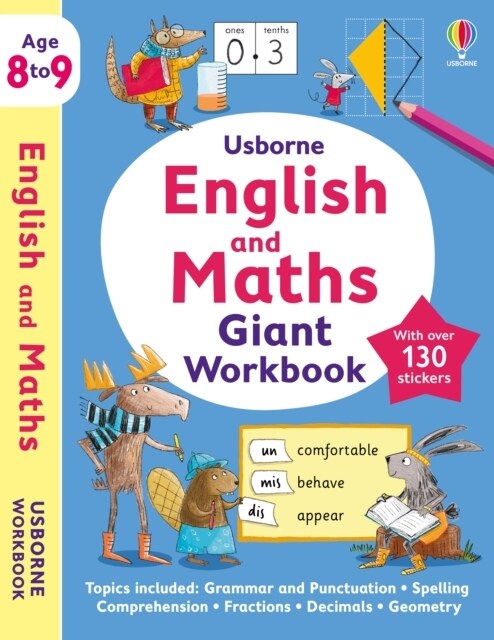 Usborne English and Maths Giant Workbook 8-9 (Paperback)