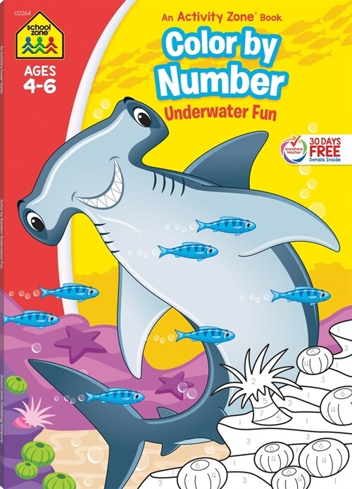 School Zone Color by Number Underwater Fun Workbook (Paperback)