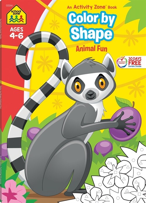 School Zone Color by Shape Animal Fun Workbook (Paperback)