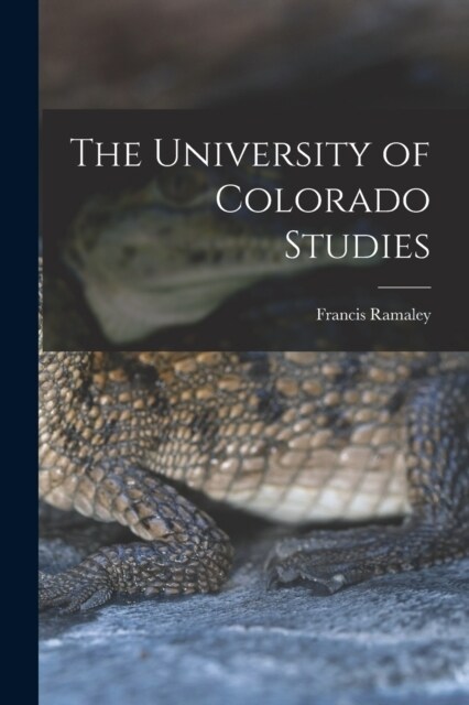 The University of Colorado Studies (Paperback)