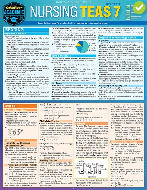 Nursing Teas 7: A Quickstudy Laminated Reference Guide (Other, 2, Second Edition)