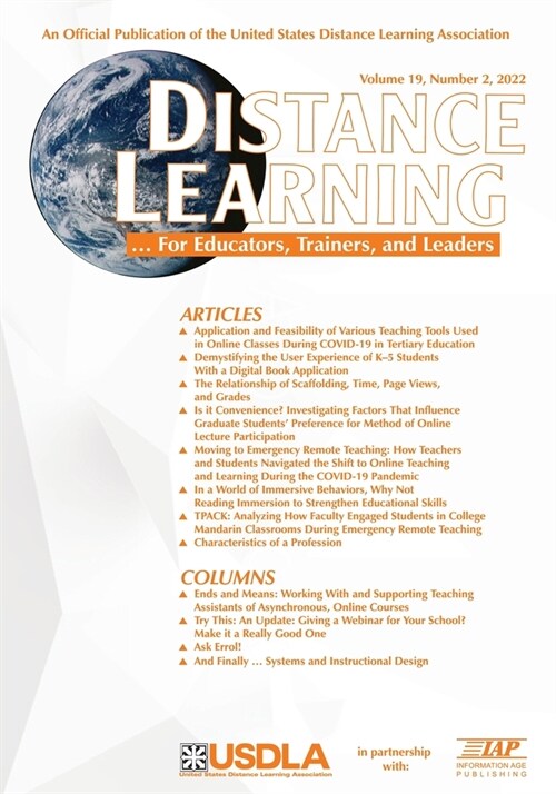 Distance Learning Volume 19 Number 2 2022 (Paperback)