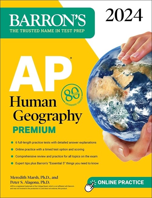 AP Human Geography Premium, 2024: 6 Practice Tests + Comprehensive Review + Online Practice (Paperback)