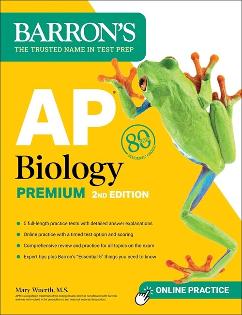 AP Biology Premium, 2024: Comprehensive Review with 5 Practice Tests + an Online Timed Test Option (Paperback)