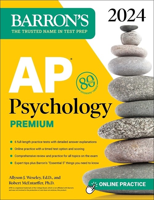 AP Psychology Premium, 2024: Comprehensive Review with 6 Practice Tests + an Online Timed Test Option (Paperback)