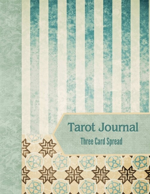 Tarot Journal Three Card Spread - Sage Stripe (Paperback)