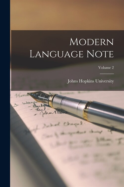 Modern Language Note; Volume 2 (Paperback)