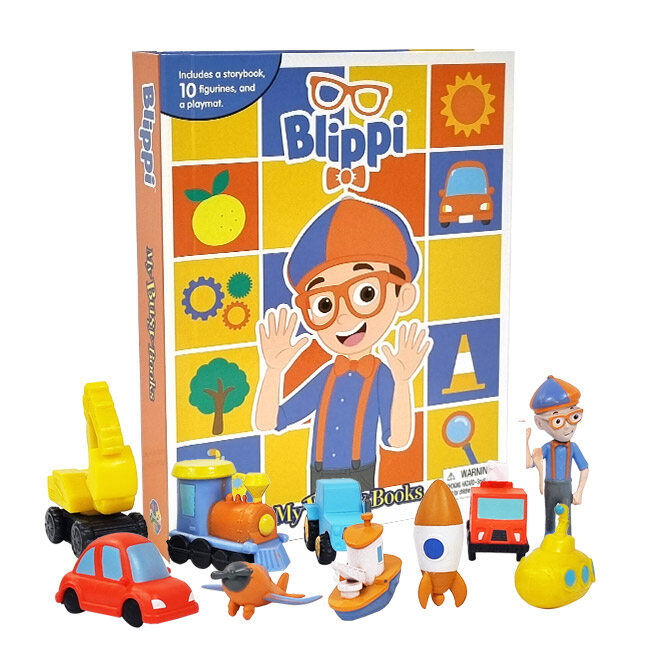 My Busy Books : Moonbug Blippi 블리피 (Board Book + 피규어 10개 + 플레이매트)