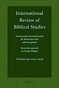 International Review of Biblical Studies, Volume 54 (2007-2008) (Paperback)