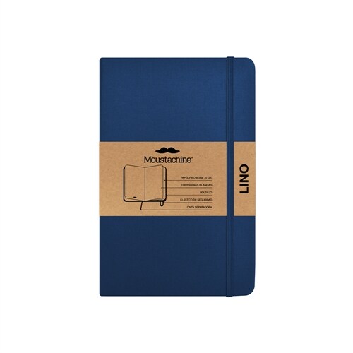 Moustachine Classic Linen Hardcover Dark Blue Blank Pocket (Hardcover)