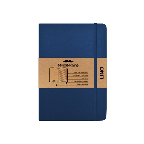 Moustachine Classic Linen Hardcover Dark Blue Lined Medium (Hardcover)