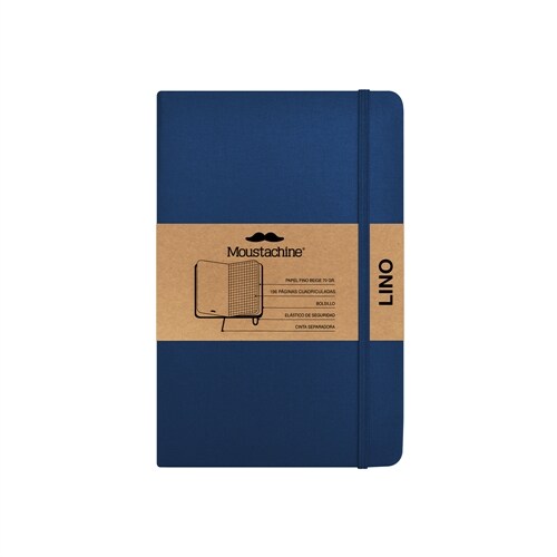 Moustachine Classic Linen Pocket Dark Blue Squared Hardcover (Hardcover)