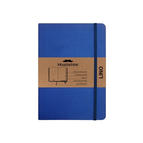 Moustachine Classic Linen Large Indigo Blue Blank Hardcover (Hardcover)