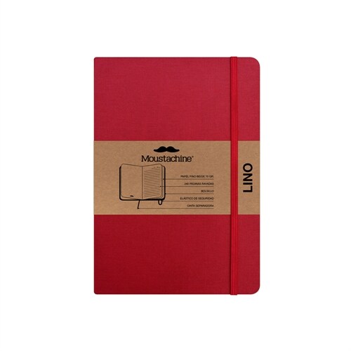 Moustachine Classic Linen Hardcover Classic Red Lined Large (Hardcover)