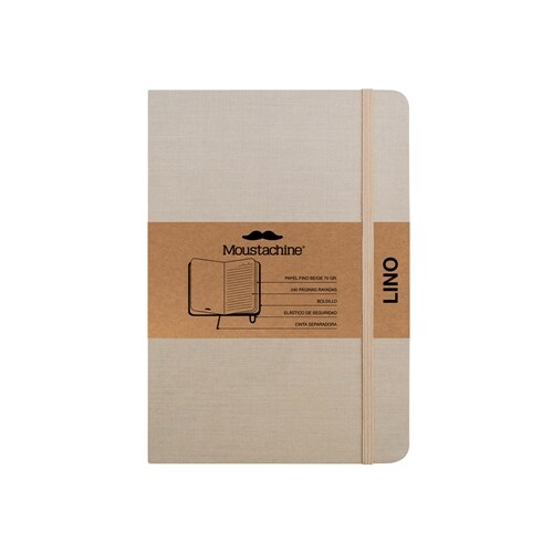 Moustachine Classic Linen Hardcover Light Tan Lined Large (Hardcover)