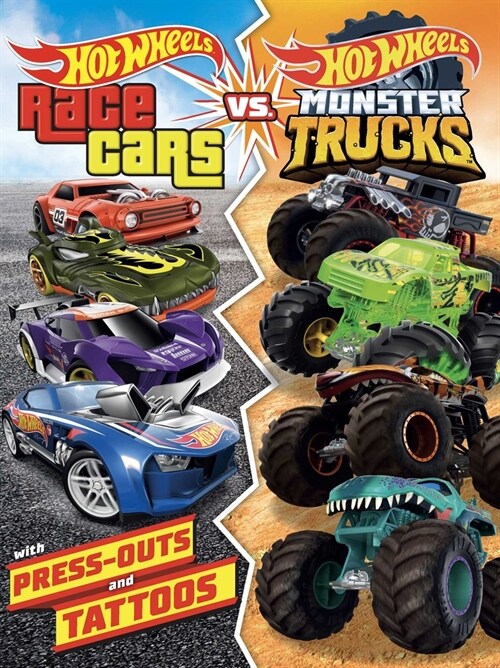 Hot Wheels: Race Cars vs. Monster Trucks: 100% Officially Licensed by Mattel, Activities, Tattoos, & Press-Out Cards for Kids Ages 4 to 8 (Paperback)