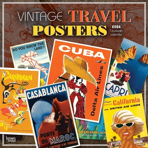 Vintage Travel Posters 2024 Square (Wall)