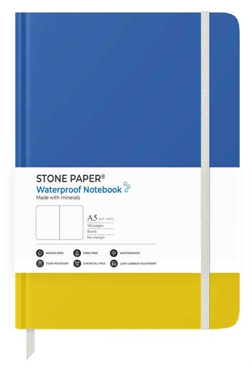 Stone Paper Ukraine Flag Blank Notebook (Hardcover)