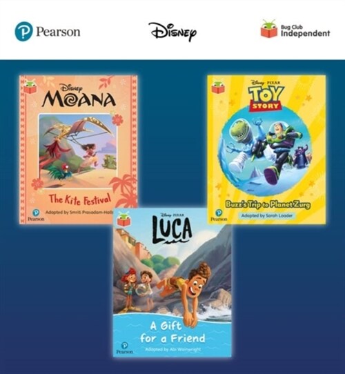 Pearson Bug Club Disney Year 1 Pack B, including decodable phonics readers for phase 5: Moana: The Kite Festival, Toy Story: Buzzs Trip to Planet Zur (Multiple-component retail product)