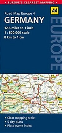 4. Germany : AA Road Map Europe (Sheet Map, folded, 4 ed)