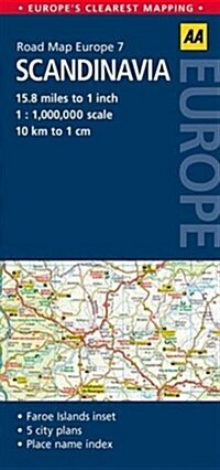 7. Scandinavia : AA Road Map Europe (Sheet Map, folded, 4 ed)