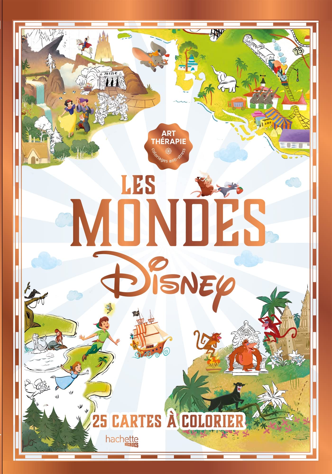 Coloriages Les Mondes Disney: 25 cartes a colorier (Paperback)