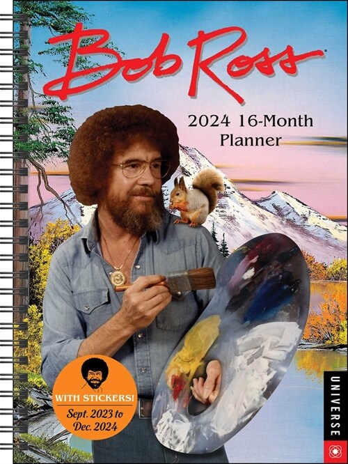 Bob Ross 16-Month 2024 Planner Calendar: September 2023 - December 2024 (Desk)