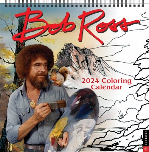 Bob Ross 2024 Coloring Wall Calendar (Wall)