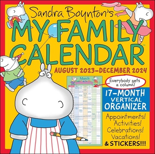 Sandra Boyntons My Family Calendar 17-Month 2023-2024 Family Wall Calendar (Wall)