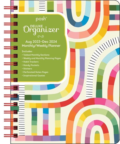 Posh: Deluxe Organizer 17-Month 2023-2024 Monthly/Weekly Hardcover Planner Calen: Rainbow Maze (Desk)