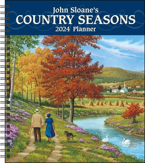 John Sloanes Country Seasons 12-Month 2024 Monthly/Weekly Planner Calendar (Desk)
