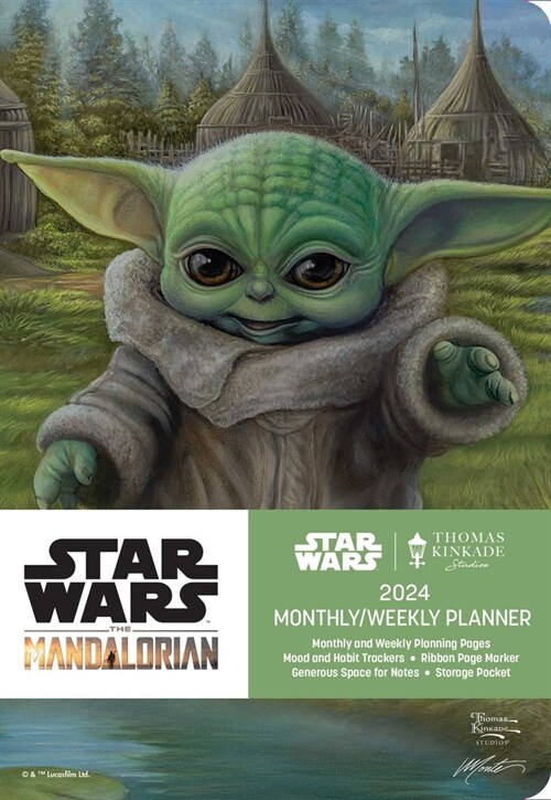 The Mandalorian by Thomas Kinkade Studios 12-Month 2024 Monthly/Weekly Planner Calen: Childs Play (Desk)