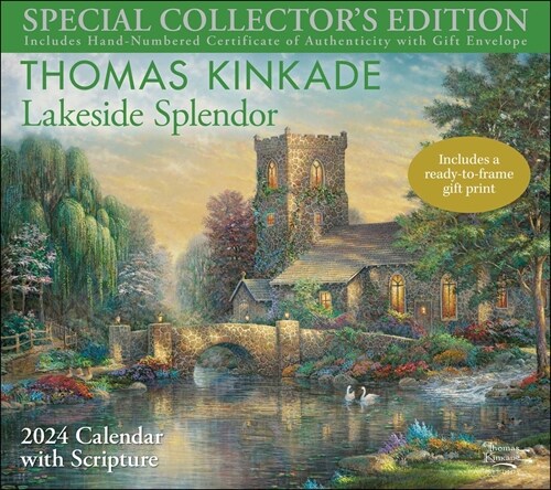 Thomas Kinkade Special Collectors Edition with Scripture 2024 Deluxe Wall Calen: Lakeside Splendor (Wall)