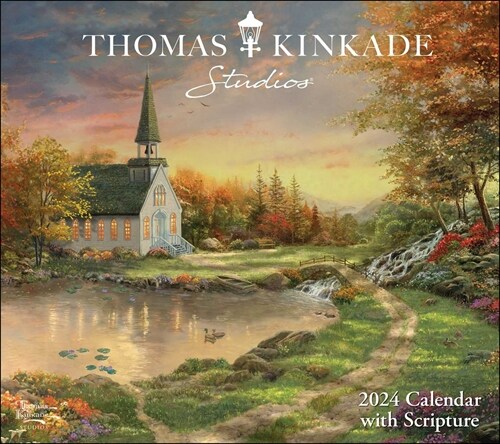 Thomas Kinkade Studios 2024 Deluxe Wall Calendar with Scripture (Wall)