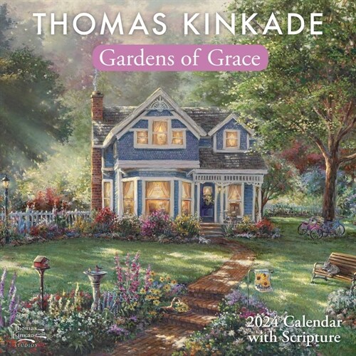 Thomas Kinkade Gardens of Grace with Scripture 2024 Wall Calendar (Wall)