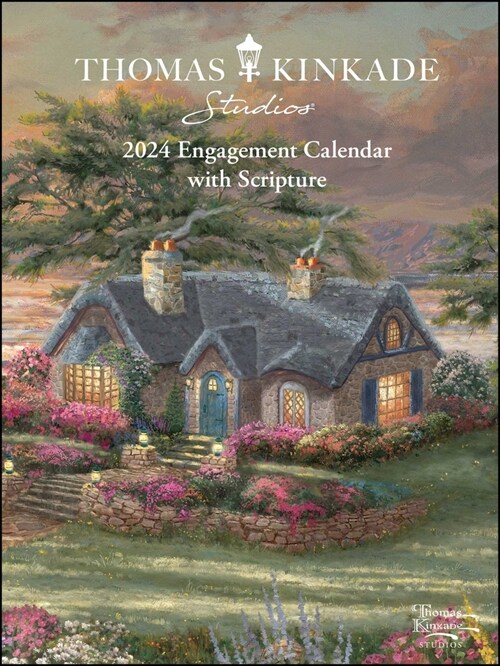 Thomas Kinkade Studios 12-Month 2024 Monthly/Weekly Engagement Calendar with Scr (Desk)