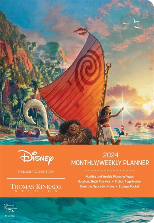 Disney Dreams Collection by Thomas Kinkade Studios 12-Month 2024 Monthly/Weekly: Moana (Desk)