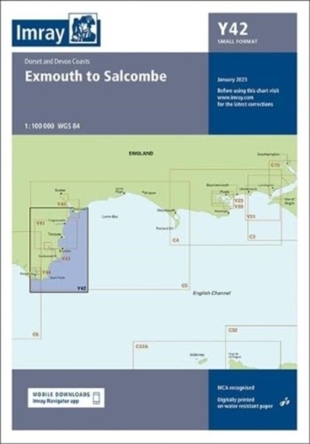 Imray Chart Y42 : Exmouth to Salcombe (Small Format) (Sheet Map, folded, New ed)