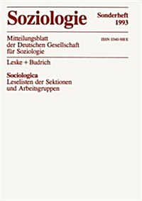 Sociologica : Leseliste Der Sektionen Und Arbeitsgruppen (Paperback)