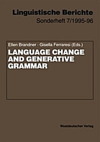 Language Change and Generative Grammar (Paperback)